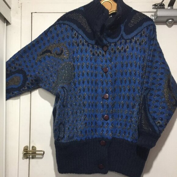 VINTAGE SPANNER IMPORTS MOHAIR WOOL BLEND KNIT SWEATER JACKETS SIZE M - Picture 4 of 8